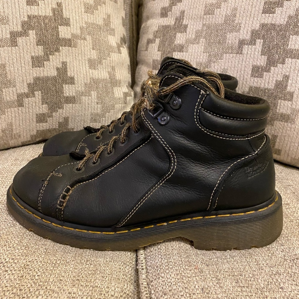 Dr. Martens Black Leather Chunky Sole Boots
